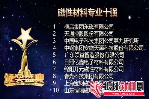 Happy News - Chunguang Technology Group won the top ten magnetic materials